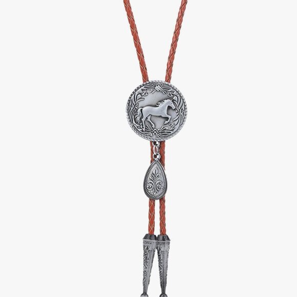 Native American Cowboy Bolo Tie - Picture 2 of 3